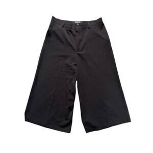 Culture NYC Women's Black Hi-Rise Wide Leg Capri Pants Minimalist Modern SZ 10